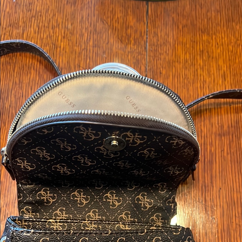 Guess Brown Backpack With Logo Pattern - image 3